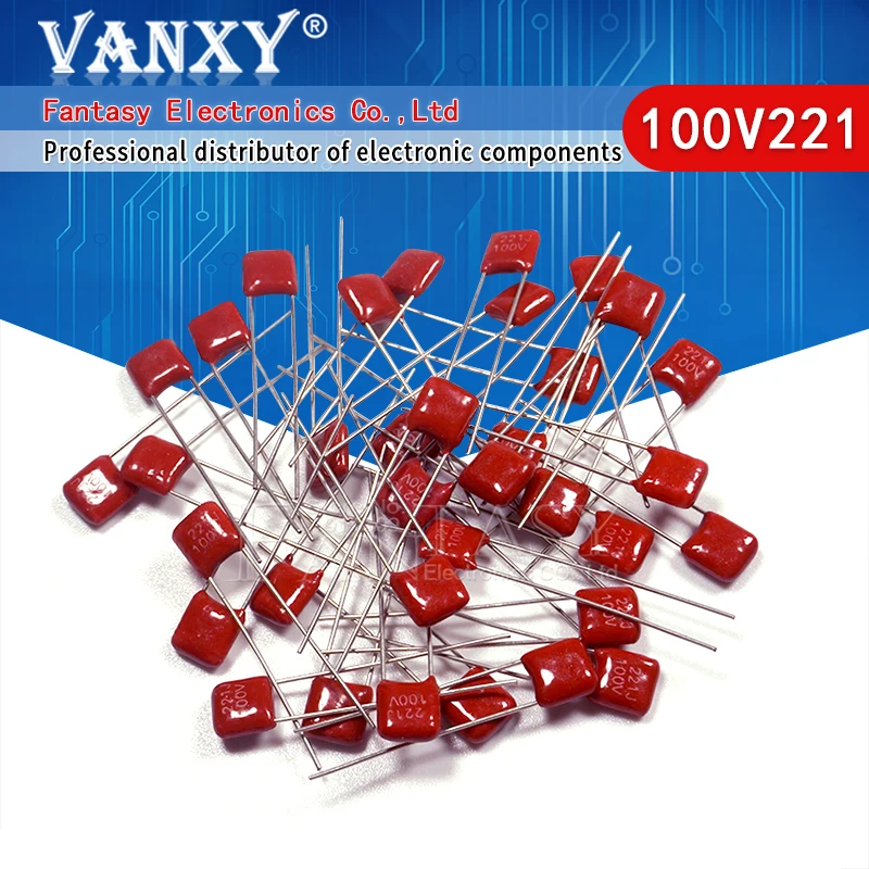 20 шт. 100V221J 220PF 5% шаг 5 мм 220P 221 100 в CBB полипропиленовый пленочный конденсатор|film