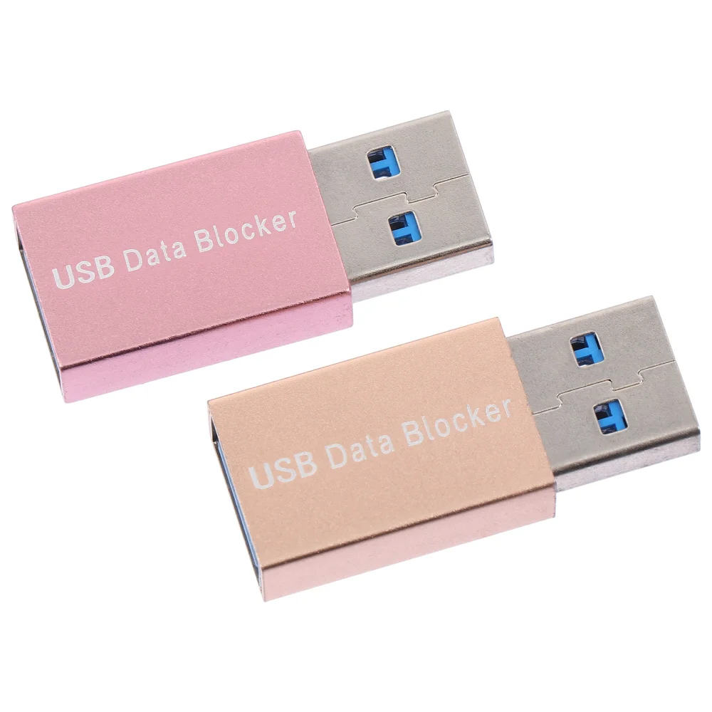 

2 PCS USB Data Blocker Male to Female Adapter Jacking Prevention