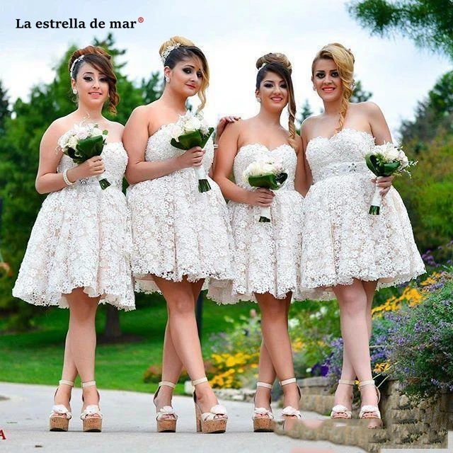 

maid of honor dresses for weddings new lace sexy sweetheart halter fluffy ivory braidsmaid dresses short braids maid dress cheap