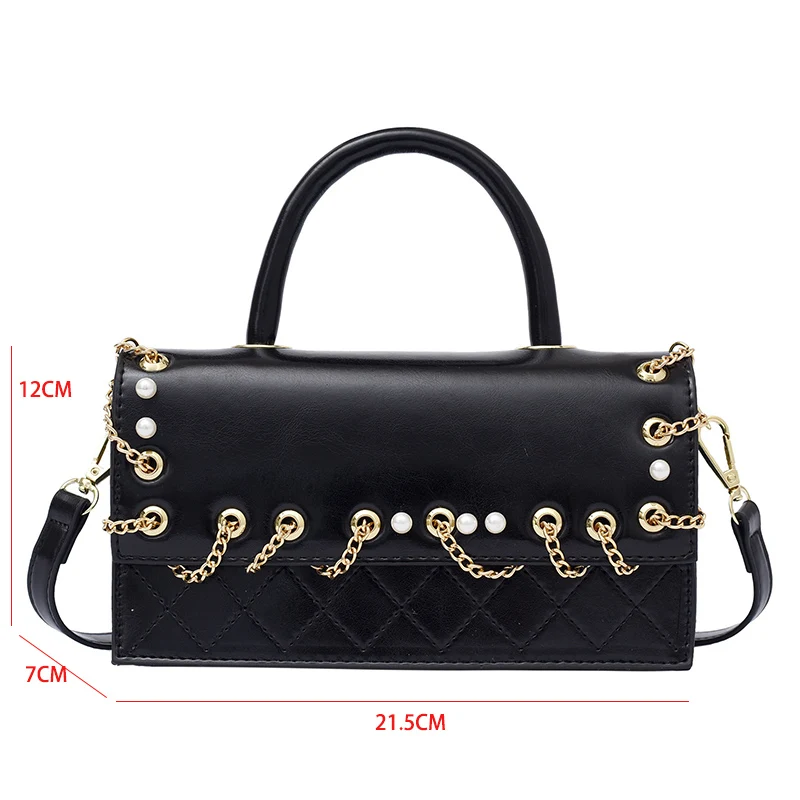 

Luxury Designer Handbag Women Rivet Chain Small Shoulder Purse Satchel Style Leather Crossbody Bags For Women 2021 New Tote Bag