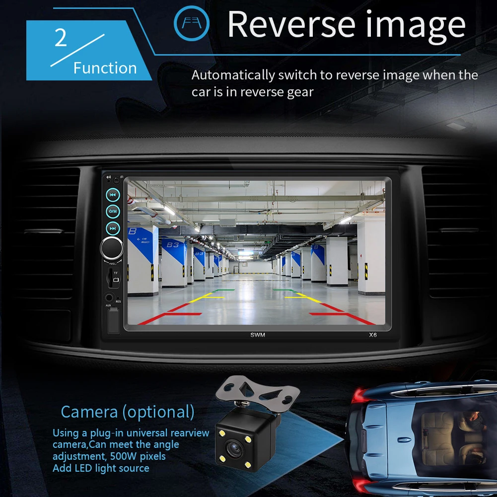 X6 2 дин MP5 плеер Авто FM Радио 7 дюймов сенсорный экран Экран мультимедийный