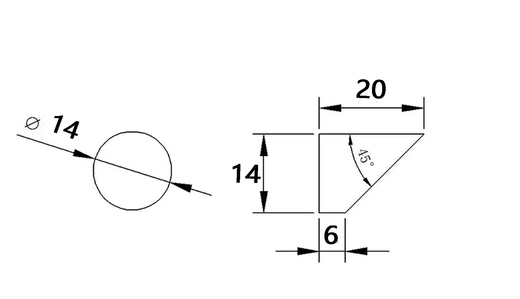 Линза из оптического стекла клиновидная призма с углом диаметром 9 мм наклонная