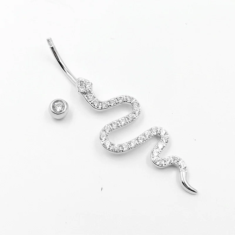 HelloLook 925 стерлингового серебра пупок змея Форма кубический циркон кольца для