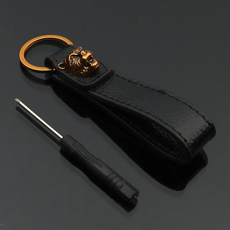 Металлическое кольцо для ключей со знаком зодиака головой тигра кожаный брелок