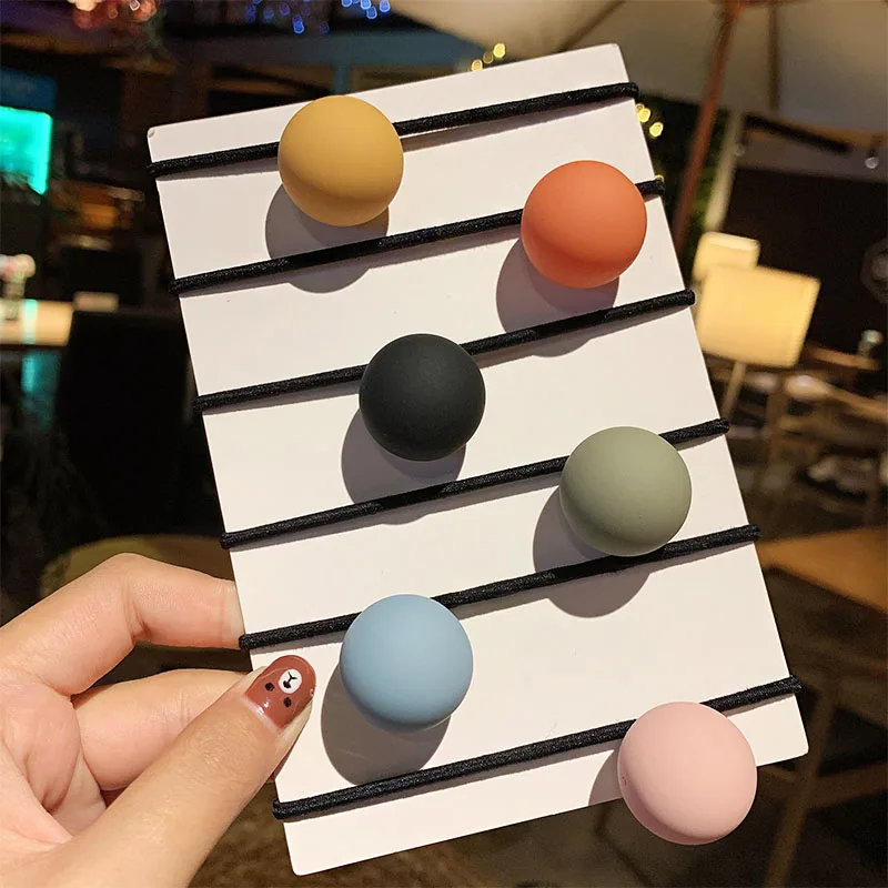 Резинки для волос женские эластичные заколки карамельных цветов с шариками