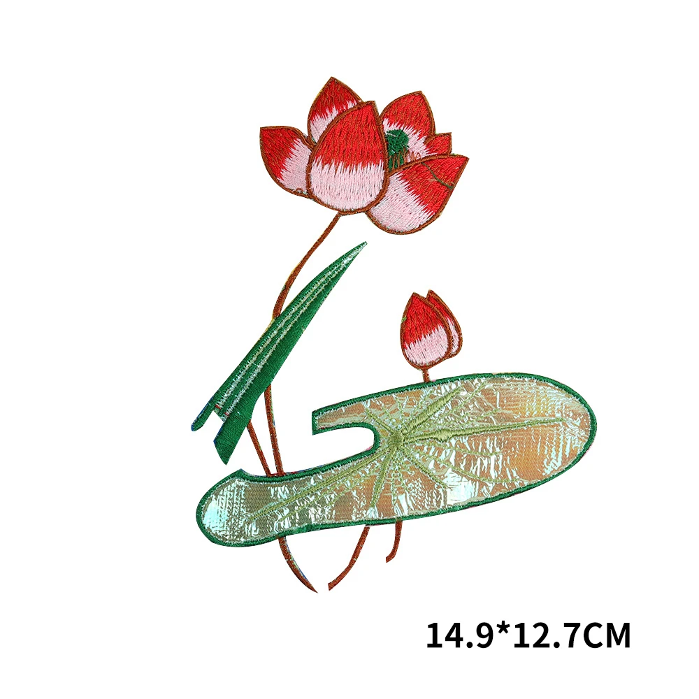 Патчи с цветочным рисунком подсолнуха лотоса аппликация для вышивки утюгом