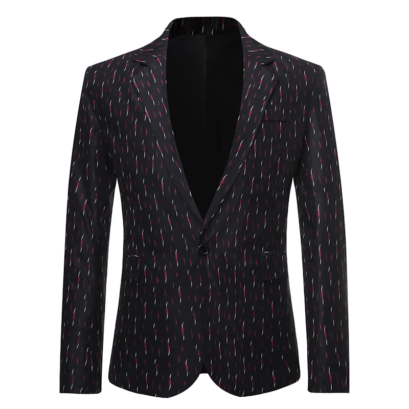 ZUSIGEL 2019 Новое поступление принт Повседневное мужской пиджак жакет Slim Fit костюм с