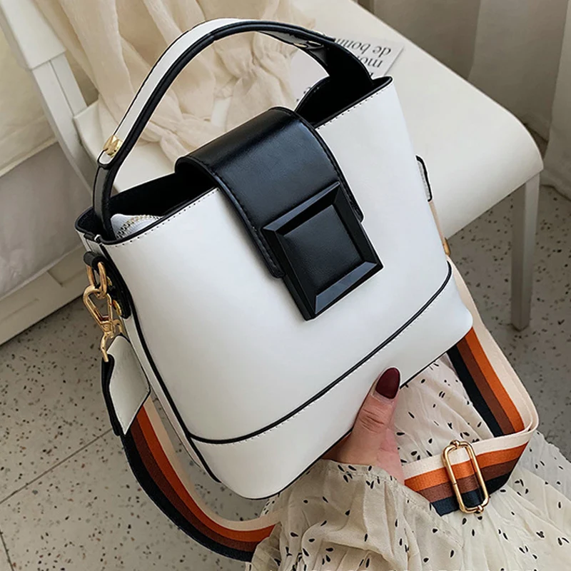 Новые женские Сумки из искусственной кожи контрастные дикие простые сумки через