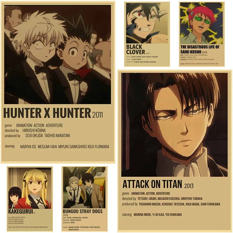 Классические аниме сборник атака на титанов фотобумага Kakegurui постеры и принты