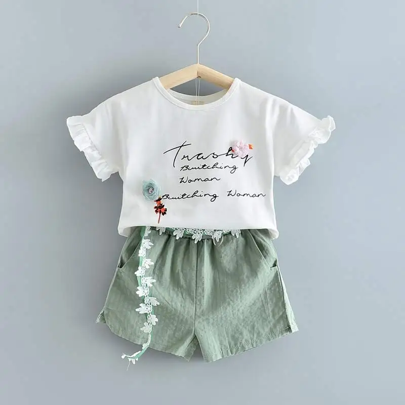 

Bear Leader Girls Clothing Sets 2021 New Summer Kids Fruits Print T-shirt and Pants 2Pcs Outfits Girl Bowtie Children Suits 3 7Y