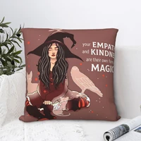 magic witch square pillowcase cushion cover spoof zip home decorative polyester for car simple 4545cm