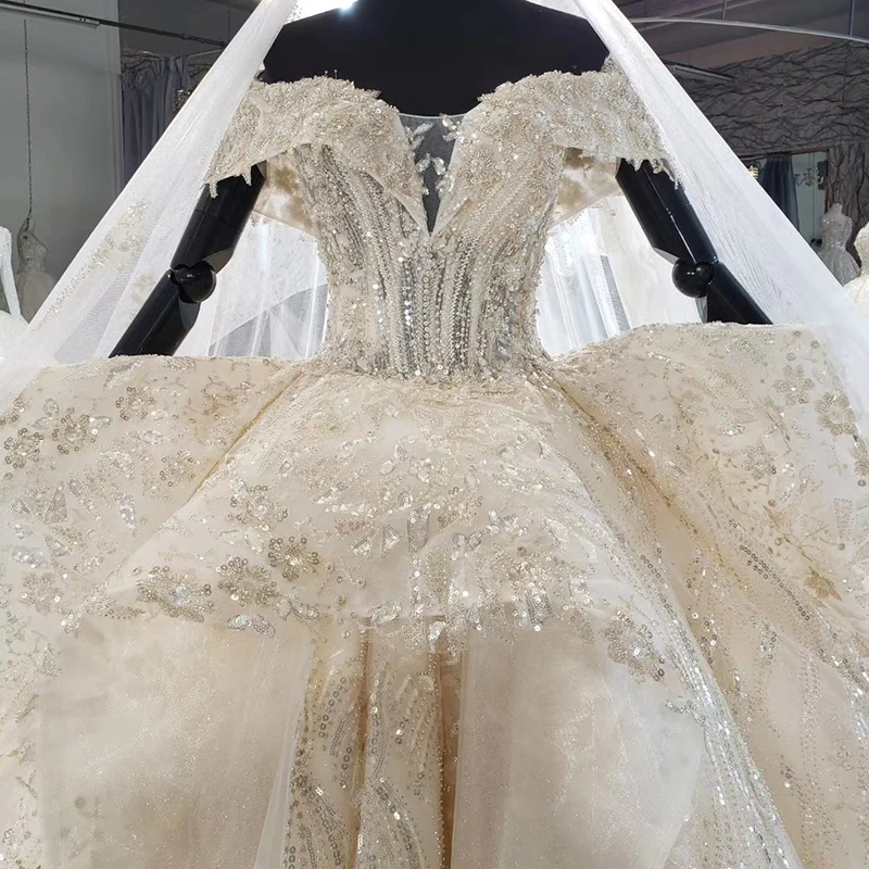 HTL1729 привлекательное свадебное платье с жемчугом и блестками 2020 Бальные платья