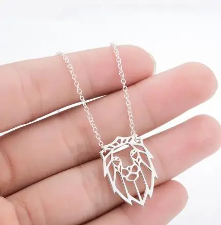 Ожерелье с подвеской в виде животных оригами волка для женщин и мужчин ювелирное
