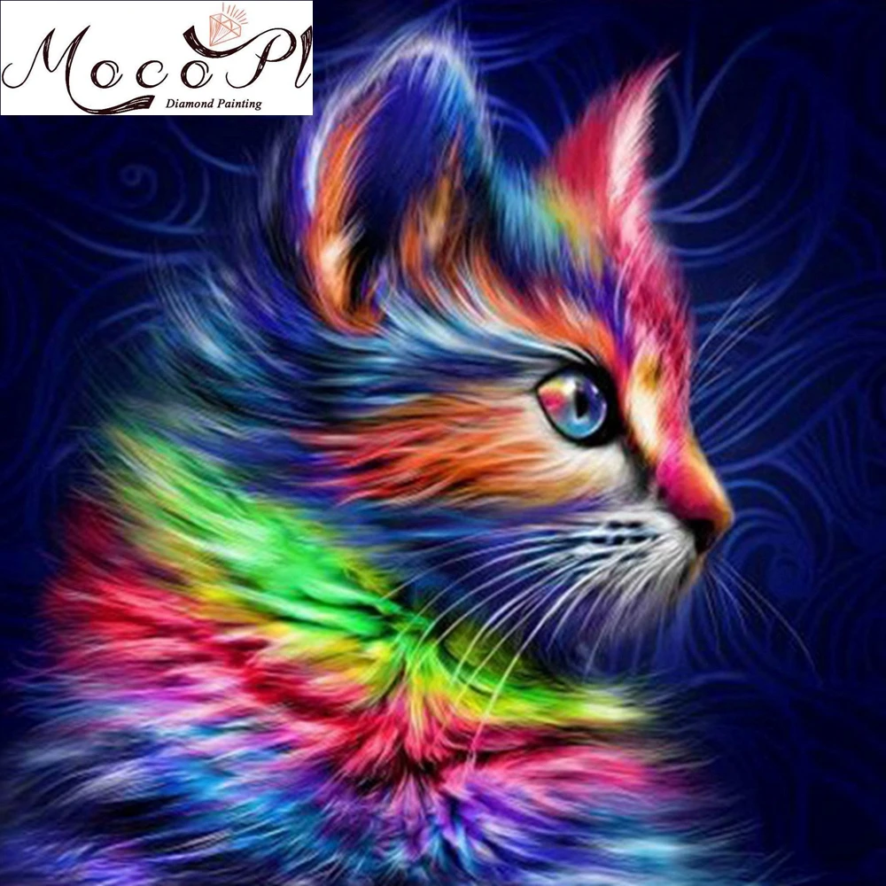 Кошка, алмазная живопись, мультяшное животное, Полный Сверла, алмазная вышивка, стразы, живопись по номерам, сделай сам, мозаика, подарок, домашний декор, искусство
