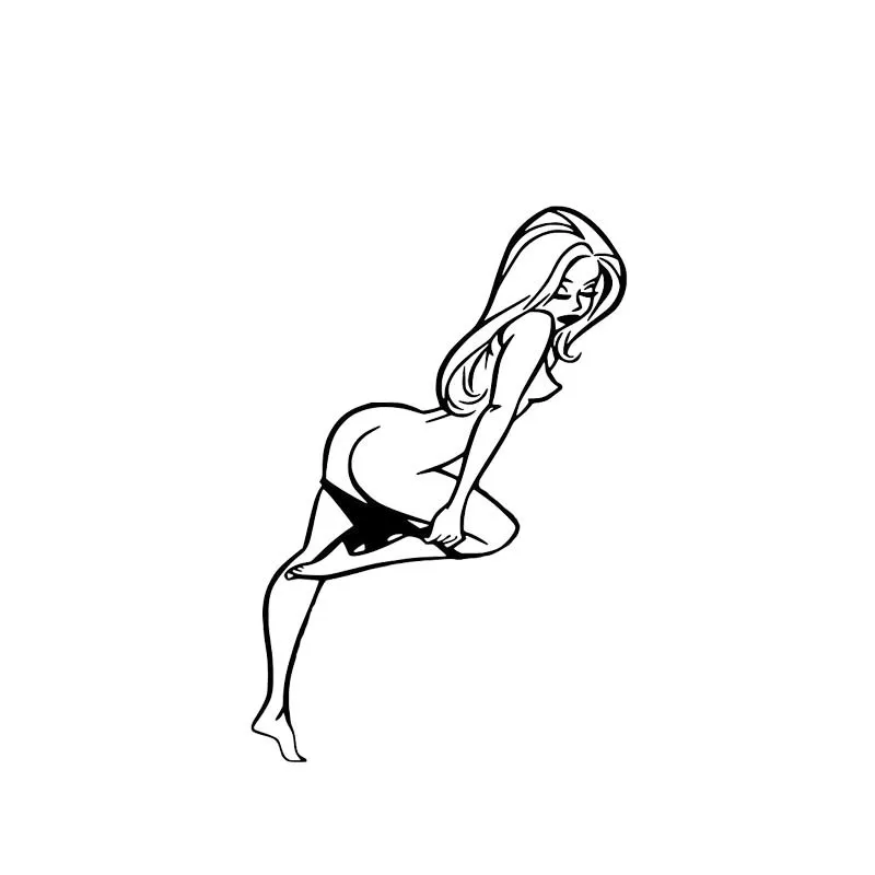 

Fashion Popular Style Car Sticker Sexy Charming Naked Lady Vinyl Decals Waterproof Sunscreen Decoration Black/Silver,13cm*8cm