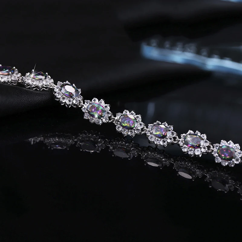 Бренд ThreeGraces горячая Распродажа натуральный мистик радуга кубический цирконий