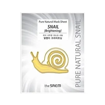 THE SAEM Pure Natural Маска тканевая улиточная (сияние) Mask Sheet [Snail Brightening ] 20мл |