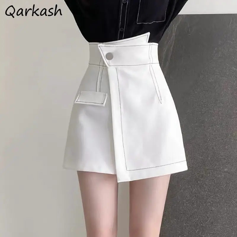 

Skirts Women Asymmetrical Fashion Summer Solid Minimalist Basic Female Ulzzang High Waist Street BF Style Student Preppy Hipster