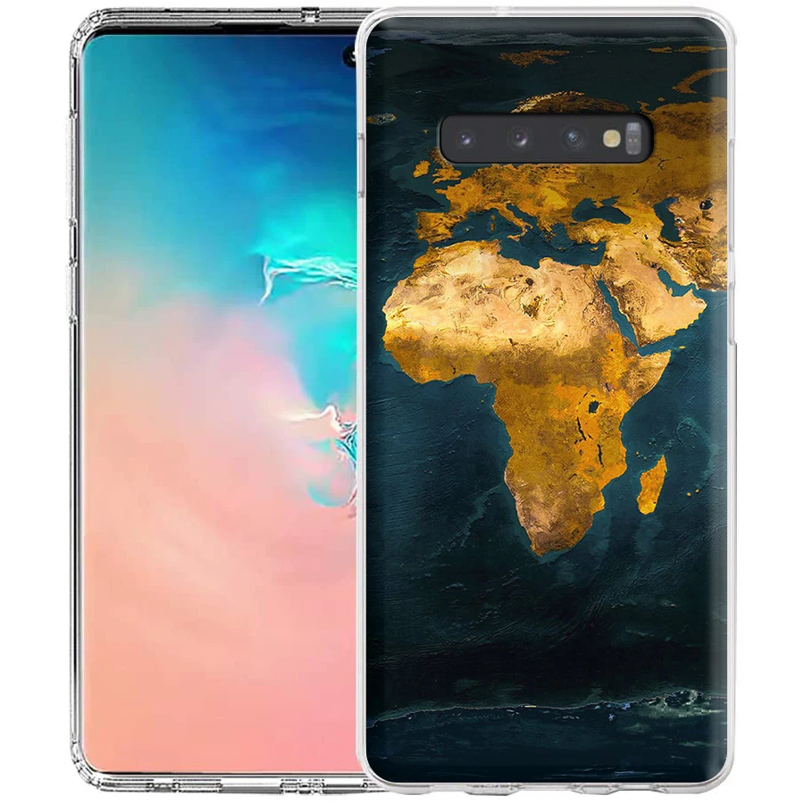 Силиконовый чехол с картой Африки для Samsung Galaxy A2 A5 A6 A7 A8 A9 J3 J4 J5 J6 J7 J8 Plus Prime 2018 |