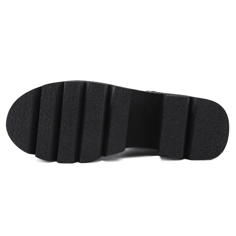 

Women's Martin Boots Goth Platform Shoes High-Heels Punk Bandage Metal Chain Pantshoes Patent Leather Zipper Black Fashion PU