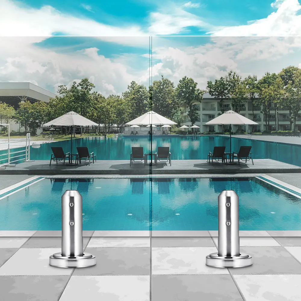 

Glass Panel Pool Spigot Balustrade Floor Deck Mount Support Clamp Fence Staircase Bracket Round/Square 304 Stainless Steel Clamp