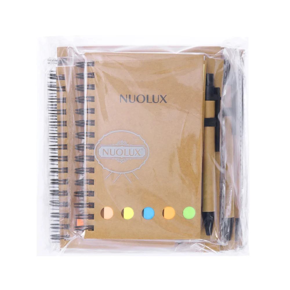 

NUOLUX 4 Pcs Spiral Lined Notebook with Pen Notes Page Markers Personalised Notepad School Office Supplies