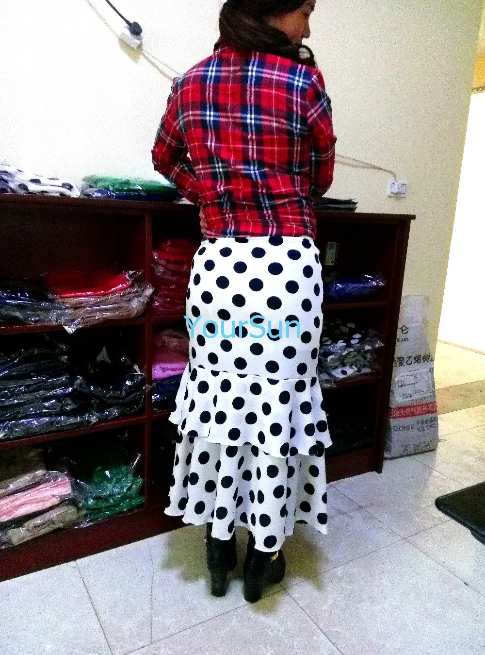 Сезон лето Модные женские Макси Длинная с принтом в горошек и юбка изображением