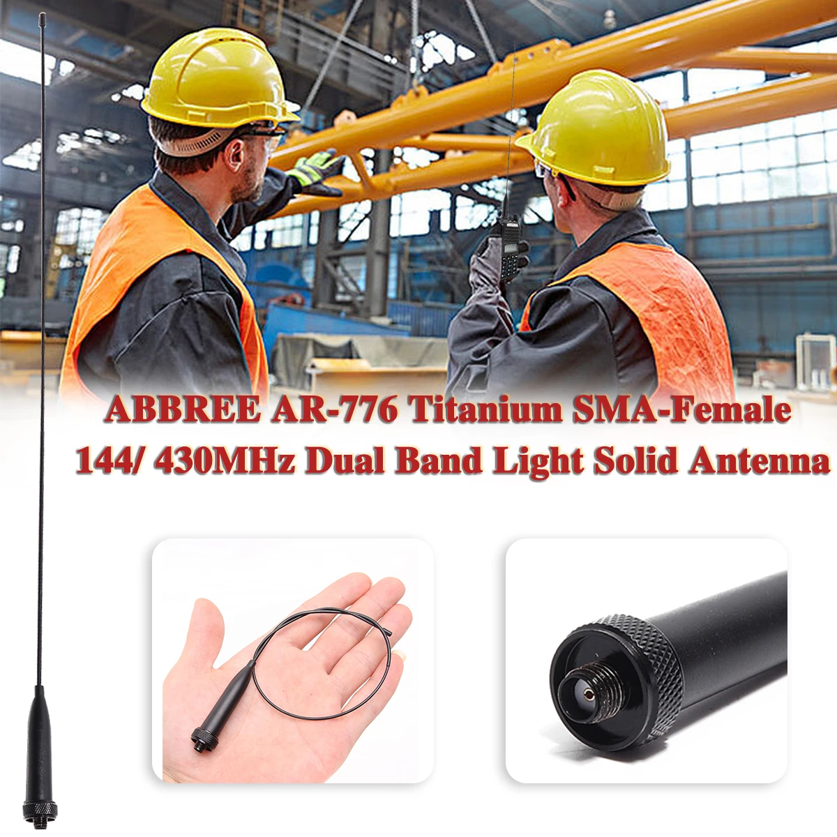 Двухдиапазонная Антенна ABBREE AR-776 Titanium144/ 430 МГц SMA-Female для рации BAOFENG BF-F8HP UV-5R UV-82 UV-9R