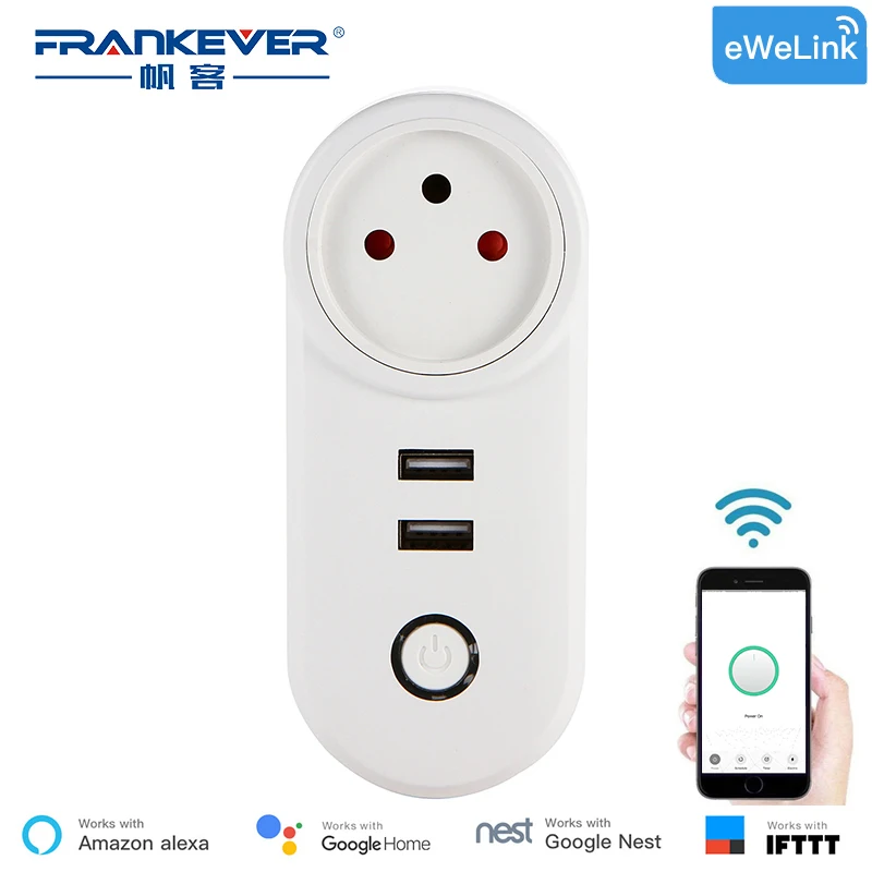 FrankEver мини США Wi-Fi разъем с стабилизатором напряжения 110-240 В Голосовое управление умная розетка работает с Alexa Google Home Tuya APP