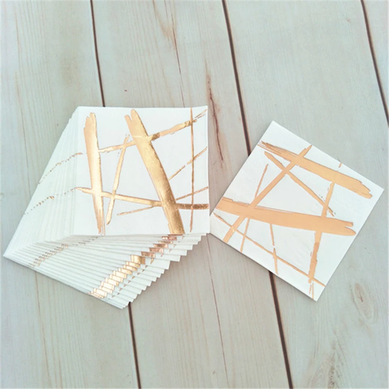 80 шт./лот бумажные салфетки из фольги розового золота кисти для чайного торта