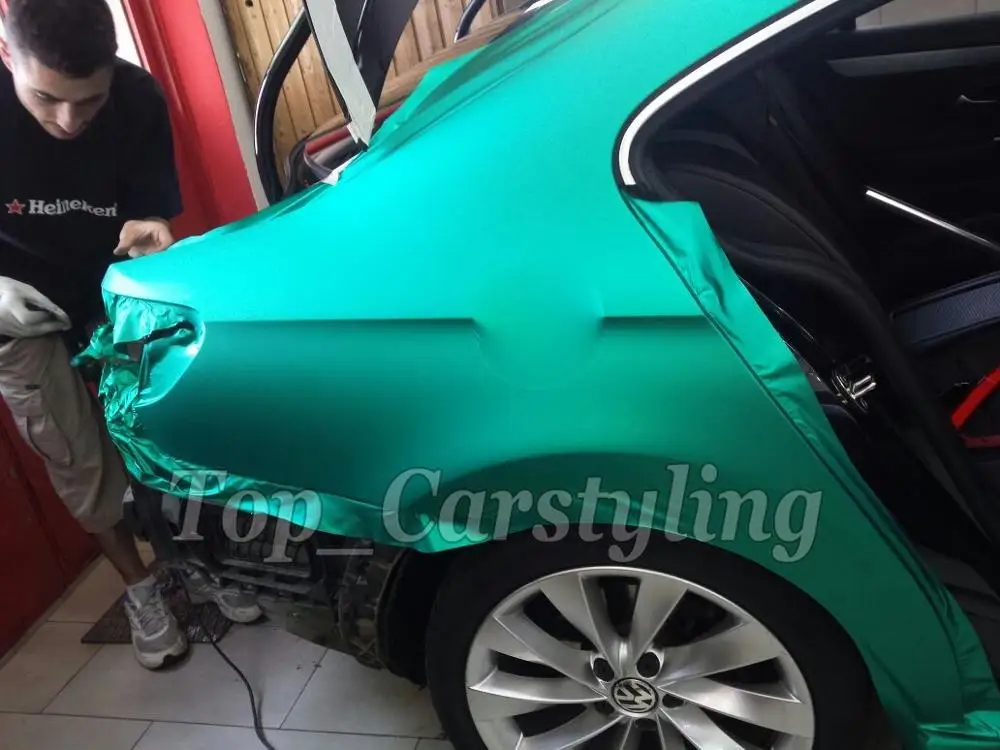 Высококачественная виниловая оболочка из сатина и хрома Тиффани для автомобиля