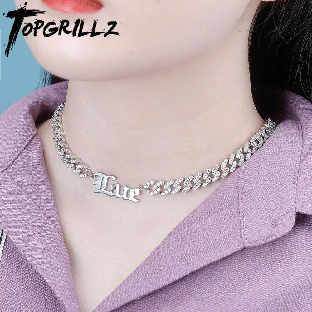 TOPGRILLZ заказное имя колье ожерелье из нержавеющей стали 26 различных стилей с CZ