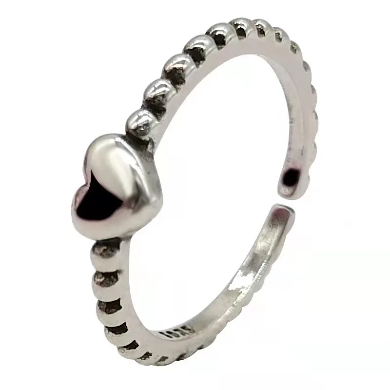 

New simple romantic heart-shaped ring sweet girl loving single product adjustable ring jewelry 2021