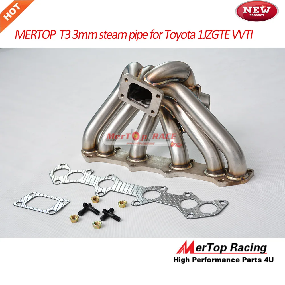 MTP гоночный 3 мм обновления T3 паровой трубы коллектор для 1jzgte 1JZ VVTI JZX100 110 EKIMANE 1989