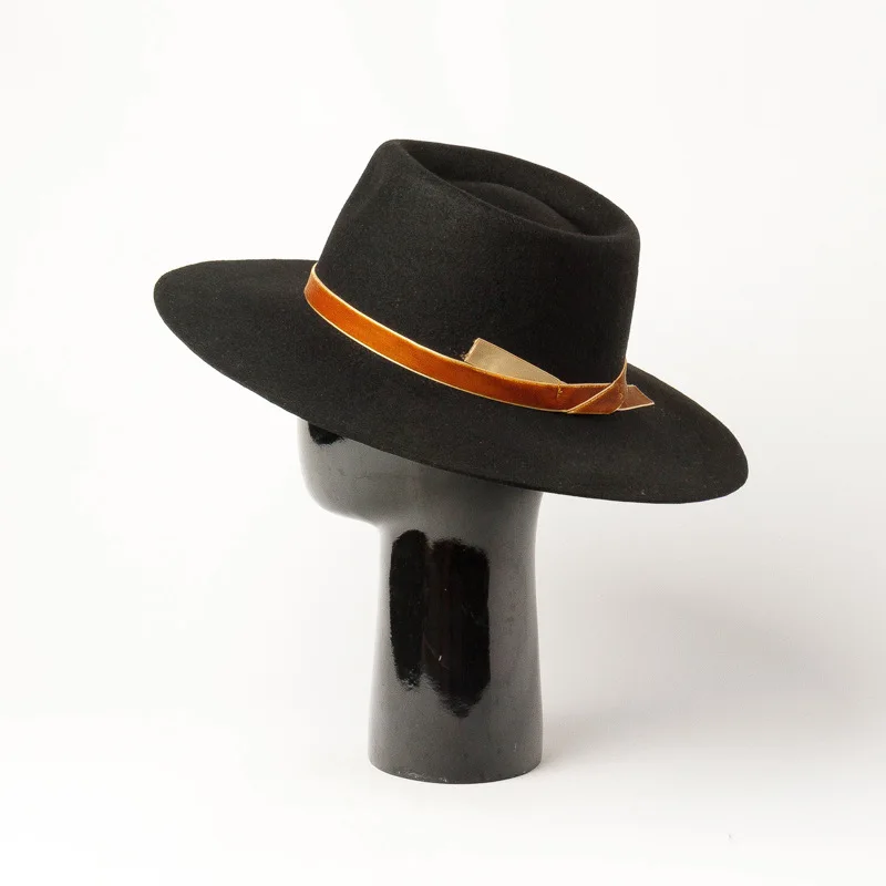 Autumn Winter New Fashion Velvet decorative band Fine smooth woollen Casual fashion felt jazz hat