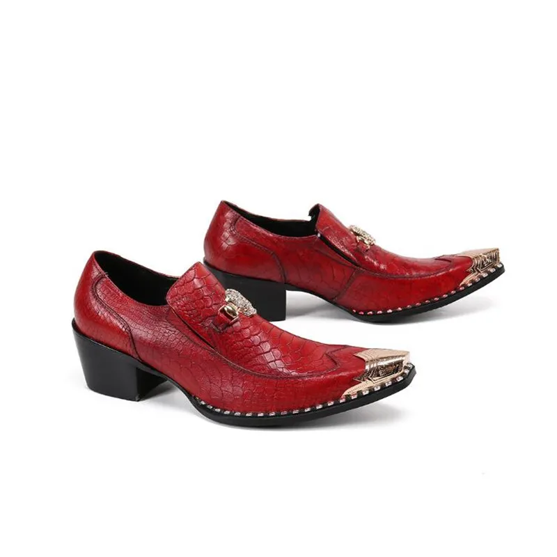 

Handmade Formal shoes Men Fashion Party Wedding Office Male Dress Shoe Red /Blue Genuine Leather Oxford Shoes For Men High Heels