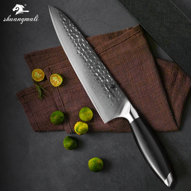 8 дюймовые кухонные ножи шеф повара кованые VG10 универсальные из дамасской стали