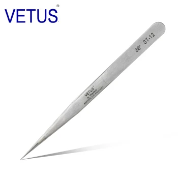 Пинцеты «VETUS» Оригинальные серии HRC 38 ST для наращивания ресниц норки антикислотные антистатические пинцеты - Цвет: 38 ST-12