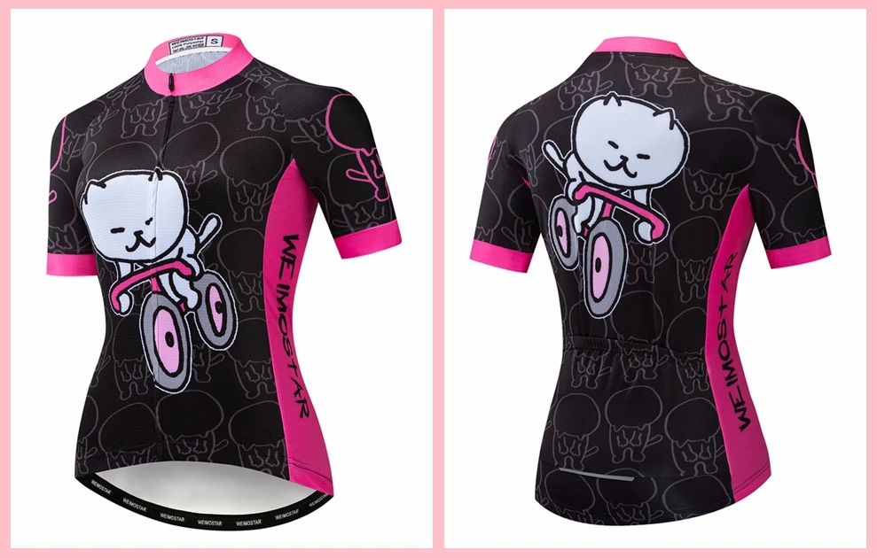 Велоспорт Джерси Женский велосипед MTB Топ Ropa Ciclismo Maillot велосипедный костюм Горный Дорожный велосипед велосипедная рубашка женские кошки черный