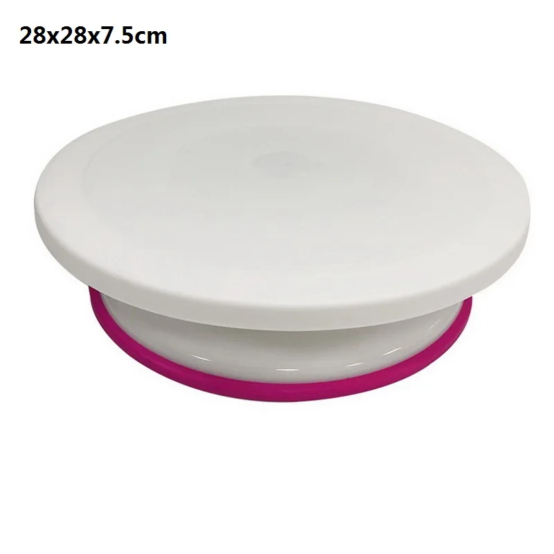 D1 pink anti-slip Пластиковый вращающийся стол для торта DIY подставка для торта поворотный стол вращающийся инструмент для украшения торта кухонные принадлежности - Цвет: D1 pink anti-slip