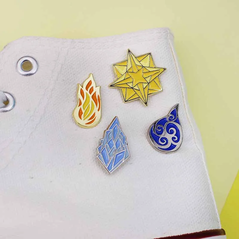 Модные броши с изображением пламени звезд воды айсберга эмалированные значки