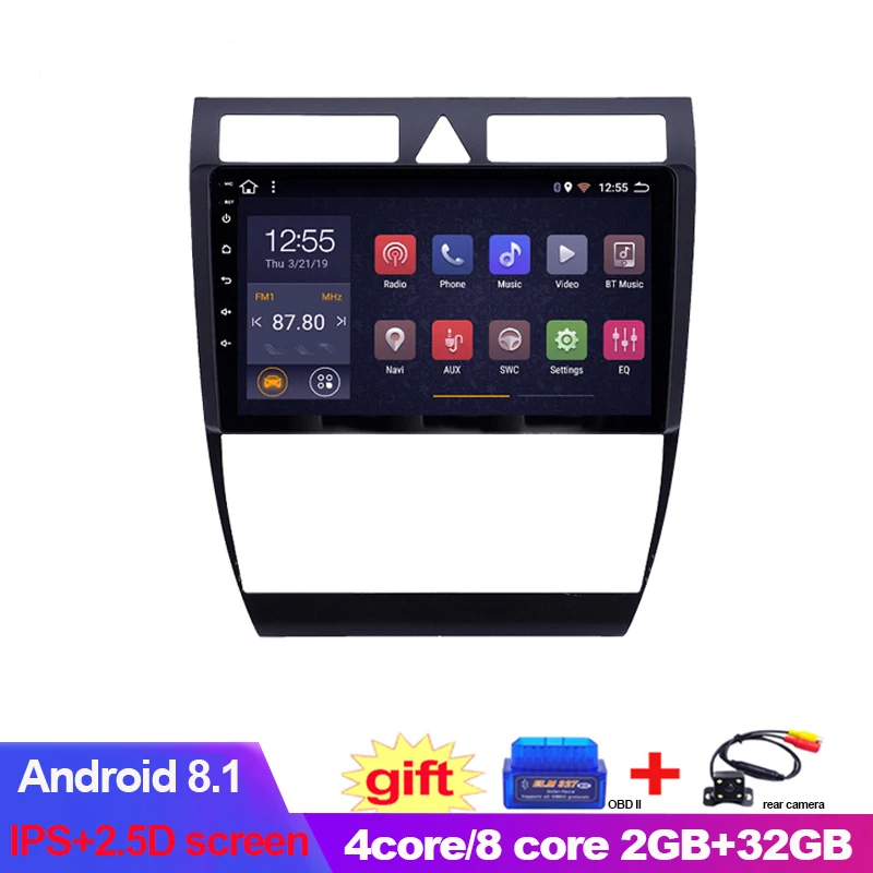 9 дюймов IPS + 2.5D Android 8 1 2 32G автомобильный DVD GPS навигатор для Audi A6 S6 RS6 1997 1998 1999 2000 2001 2002
