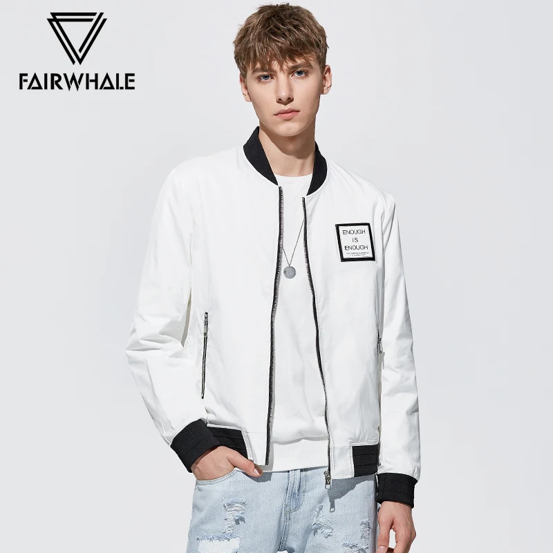 Fairwhale 2020 Весенняя мужская белая куртка классический логотип бейсбольный костюм