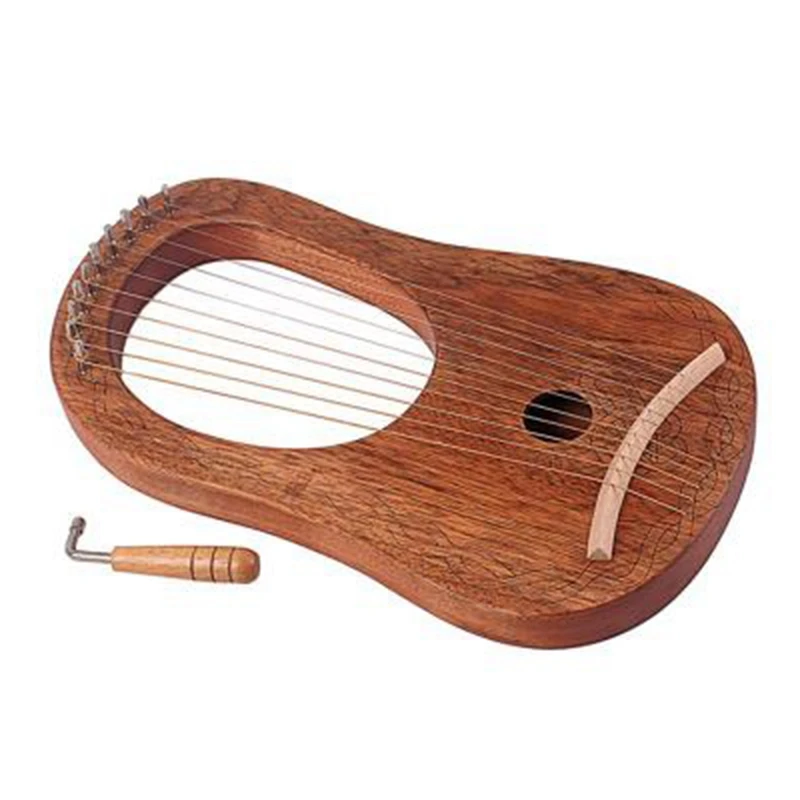 

Wooden Harp 10 String Harp Portable Small Lyre With Durable String Musical Instrument Beginner Tools Boys Girls Gift
