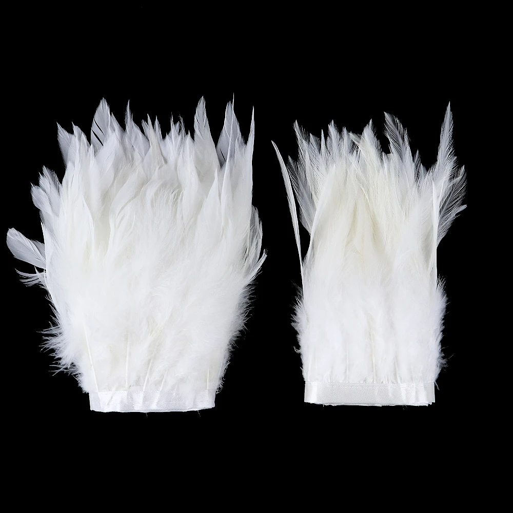 Оптовая продажа 1 метр петух куриные перья бахрома белые 6 8 дюймов костюм одежда