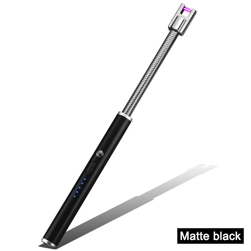 

New Curved Arc Charging Plasma Lighter Usb Pulse Hose Flameless Kitchen Gas Stove Lighters 360-degree Rotating Ignition Gadget