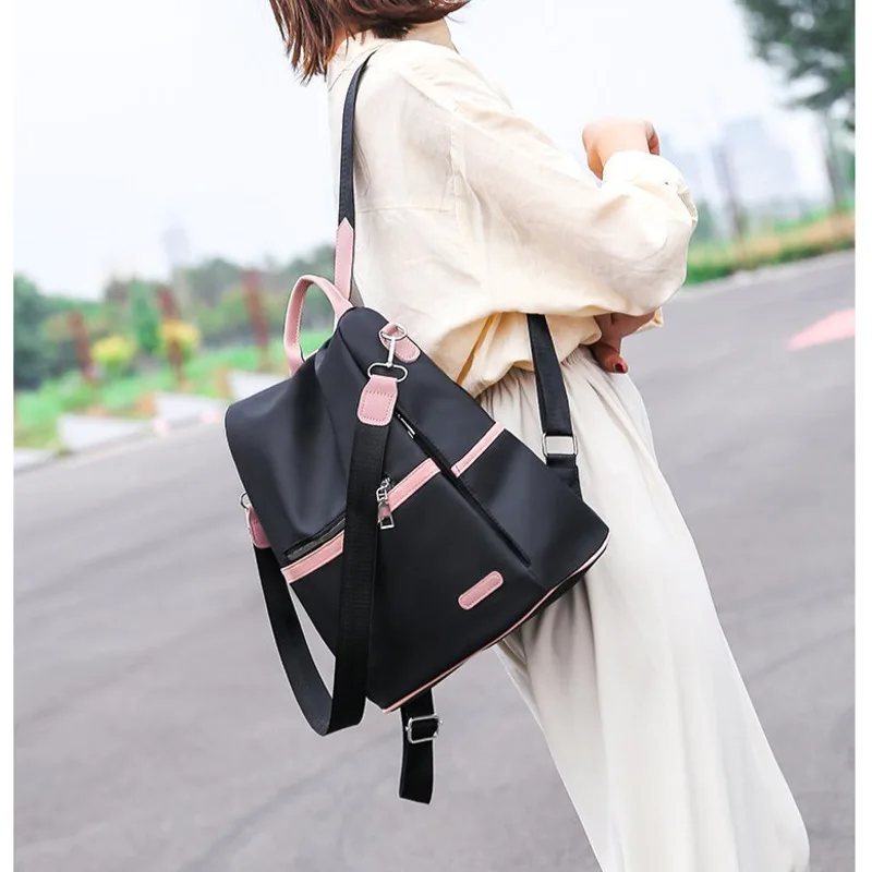 

Ladies Geometric Backpack Korean Style Classic Black Preppy Style Teenage Backpacks for Girls Sac a Dos Schoolbag mochila