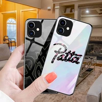 fashion brand patta phone case glow luminous tempered glass for iphone 12 11 pro xr xs max 8 x 7 6s plus se 2020 12mini cover