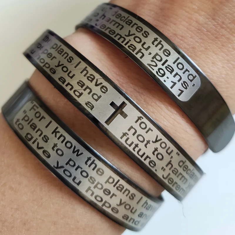 12 шт. в упаковке Jeremiah/29:11 английский Отче наш Браслеты нержавеющей стали Для