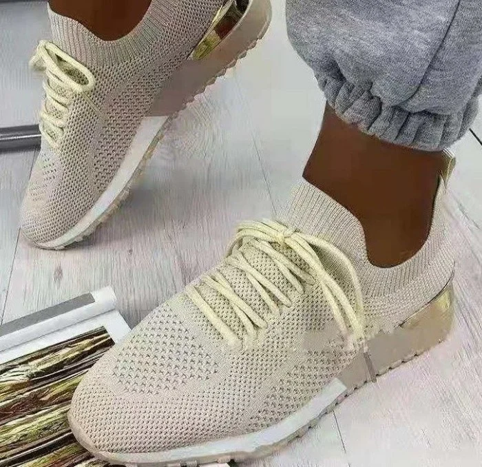 

2021 New Mesh Sneakers Women Shoes Casual Ladies Solid Wedge Shoes Woman Lace-up Breathable Female Sneakers Zapatillas Mujer